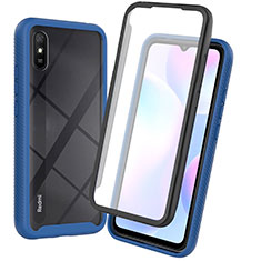 Silicone Transparent Frame Case Cover 360 Degrees ZJ3 for Xiaomi Redmi 9AT Blue