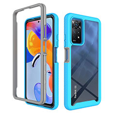 Silicone Transparent Frame Case Cover 360 Degrees ZJ3 for Xiaomi Redmi Note 11 Pro 4G Sky Blue