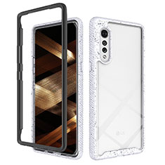 Silicone Transparent Frame Case Cover 360 Degrees ZJ4 for LG Velvet 4G White