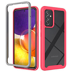 Silicone Transparent Frame Case Cover 360 Degrees ZJ4 for Samsung Galaxy A05s Hot Pink