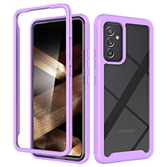 Silicone Transparent Frame Case Cover 360 Degrees ZJ4 for Samsung Galaxy A15 5G Clove Purple