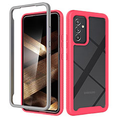 Silicone Transparent Frame Case Cover 360 Degrees ZJ4 for Samsung Galaxy A15 5G Hot Pink