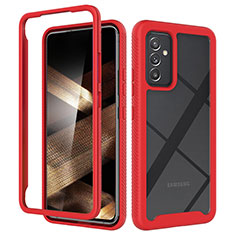 Silicone Transparent Frame Case Cover 360 Degrees ZJ4 for Samsung Galaxy A15 5G Red