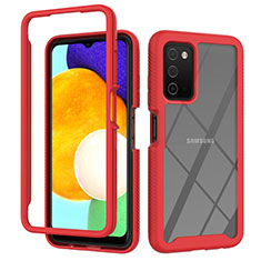 Silicone Transparent Frame Case Cover 360 Degrees ZJ4 for Samsung Galaxy M02s Red