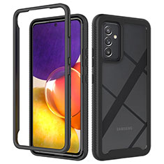 Silicone Transparent Frame Case Cover 360 Degrees ZJ4 for Samsung Galaxy Quantum2 5G Black
