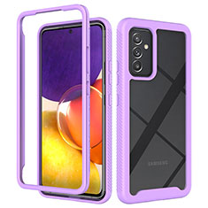Silicone Transparent Frame Case Cover 360 Degrees ZJ4 for Samsung Galaxy Quantum2 5G Clove Purple