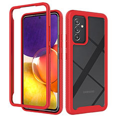 Silicone Transparent Frame Case Cover 360 Degrees ZJ4 for Samsung Galaxy Quantum2 5G Red