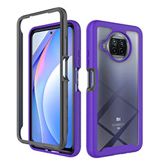 Silicone Transparent Frame Case Cover 360 Degrees ZJ4 for Xiaomi Mi 10i 5G Purple