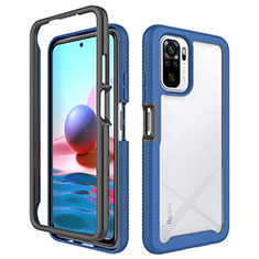 Silicone Transparent Frame Case Cover 360 Degrees ZJ4 for Xiaomi Poco M5S Blue