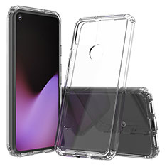 Silicone Transparent Frame Case Cover 360 Degrees ZJ5 for Google Pixel 5 Clear