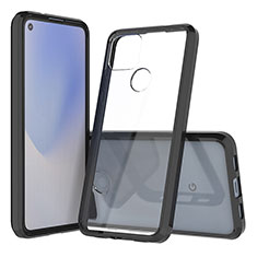 Silicone Transparent Frame Case Cover 360 Degrees ZJ5 for Google Pixel 5 XL 5G Black