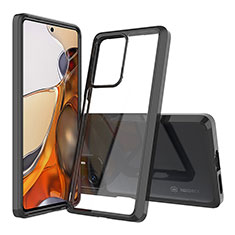 Silicone Transparent Frame Case Cover 360 Degrees ZJ5 for Xiaomi Mi 11T Pro 5G Black
