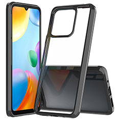 Silicone Transparent Frame Case Cover 360 Degrees ZJ5 for Xiaomi Redmi 10C 4G Black