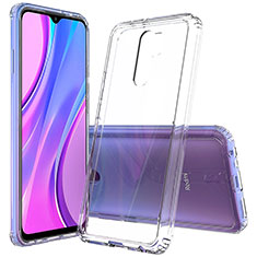 Silicone Transparent Frame Case Cover 360 Degrees ZJ5 for Xiaomi Redmi 9 Prime India Clear