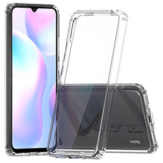 Silicone Transparent Frame Case Cover 360 Degrees ZJ5 for Xiaomi Redmi 9A Clear