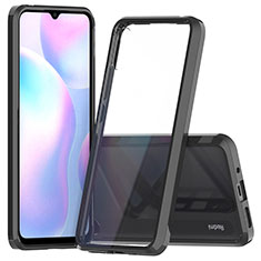 Silicone Transparent Frame Case Cover 360 Degrees ZJ5 for Xiaomi Redmi 9AT Black