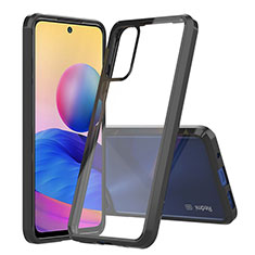 Silicone Transparent Frame Case Cover 360 Degrees ZJ5 for Xiaomi Redmi Note 10 5G Black