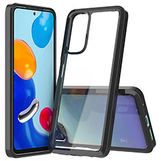 Silicone Transparent Frame Case Cover 360 Degrees ZJ5 for Xiaomi Redmi Note 11 4G (2022) Black