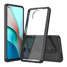 Silicone Transparent Frame Case Cover 360 Degrees ZJ5 for Xiaomi Redmi Note 9 5G Black