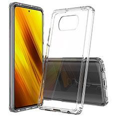 Silicone Transparent Frame Case Cover 360 Degrees ZJ6 for Xiaomi Poco X3 Pro Clear