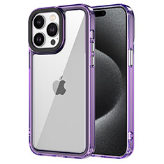 Silicone Transparent Frame Case Cover AC1 for Apple iPhone 14 Pro Clove Purple