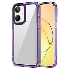 Silicone Transparent Frame Case Cover AC1 for Realme 10 4G Clove Purple