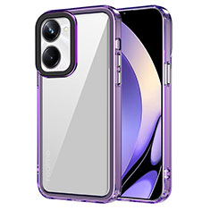 Silicone Transparent Frame Case Cover AC1 for Realme 10 Pro 5G Clove Purple