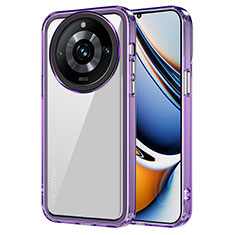 Silicone Transparent Frame Case Cover AC1 for Realme 11 Pro 5G Clove Purple