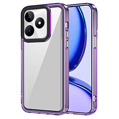 Silicone Transparent Frame Case Cover AC1 for Realme C51 Clove Purple
