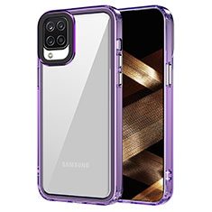 Silicone Transparent Frame Case Cover AC1 for Samsung Galaxy A12 5G Clove Purple