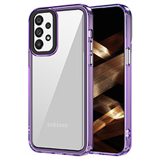 Silicone Transparent Frame Case Cover AC1 for Samsung Galaxy A33 5G Clove Purple