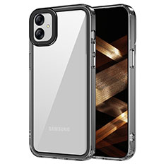 Silicone Transparent Frame Case Cover AC1 for Samsung Galaxy F04 Black