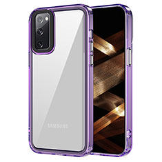 Silicone Transparent Frame Case Cover AC1 for Samsung Galaxy S20 FE 4G Clove Purple