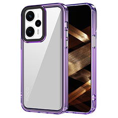 Silicone Transparent Frame Case Cover AC1 for Xiaomi Poco F5 5G Clove Purple