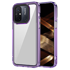Silicone Transparent Frame Case Cover AC1 for Xiaomi Redmi 11A 4G Clove Purple