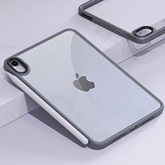 Silicone Transparent Frame Case Cover for Apple iPad Mini 6 Dark Gray
