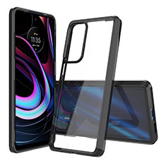Silicone Transparent Frame Case Cover for Motorola Moto Edge (2021) 5G Black