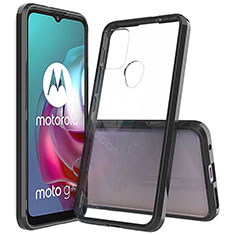 Silicone Transparent Frame Case Cover for Motorola Moto G30 Black