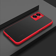 Silicone Transparent Frame Case Cover for Oppo A56S 5G Red