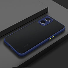 Silicone Transparent Frame Case Cover for Oppo A76 Blue