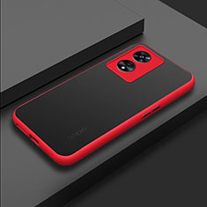 Silicone Transparent Frame Case Cover for Oppo A78 5G Red