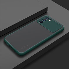 Silicone Transparent Frame Case Cover for Oppo K9 5G Midnight Green