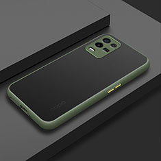 Silicone Transparent Frame Case Cover for Oppo K9X 5G Army green