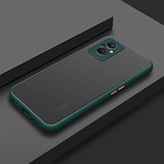 Silicone Transparent Frame Case Cover for Oppo Reno7 Z 5G Midnight Green