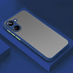 Silicone Transparent Frame Case Cover for Realme 10 Pro 5G Blue