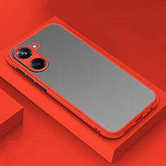 Silicone Transparent Frame Case Cover for Realme 10 Pro 5G Red