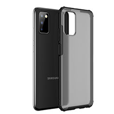 Silicone Transparent Frame Case Cover for Samsung Galaxy A02s Black
