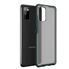 Silicone Transparent Frame Case Cover for Samsung Galaxy A02s Green