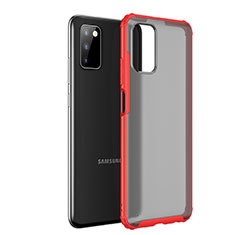 Silicone Transparent Frame Case Cover for Samsung Galaxy F02S SM-E025F Red