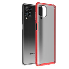 Silicone Transparent Frame Case Cover for Samsung Galaxy F62 5G Red